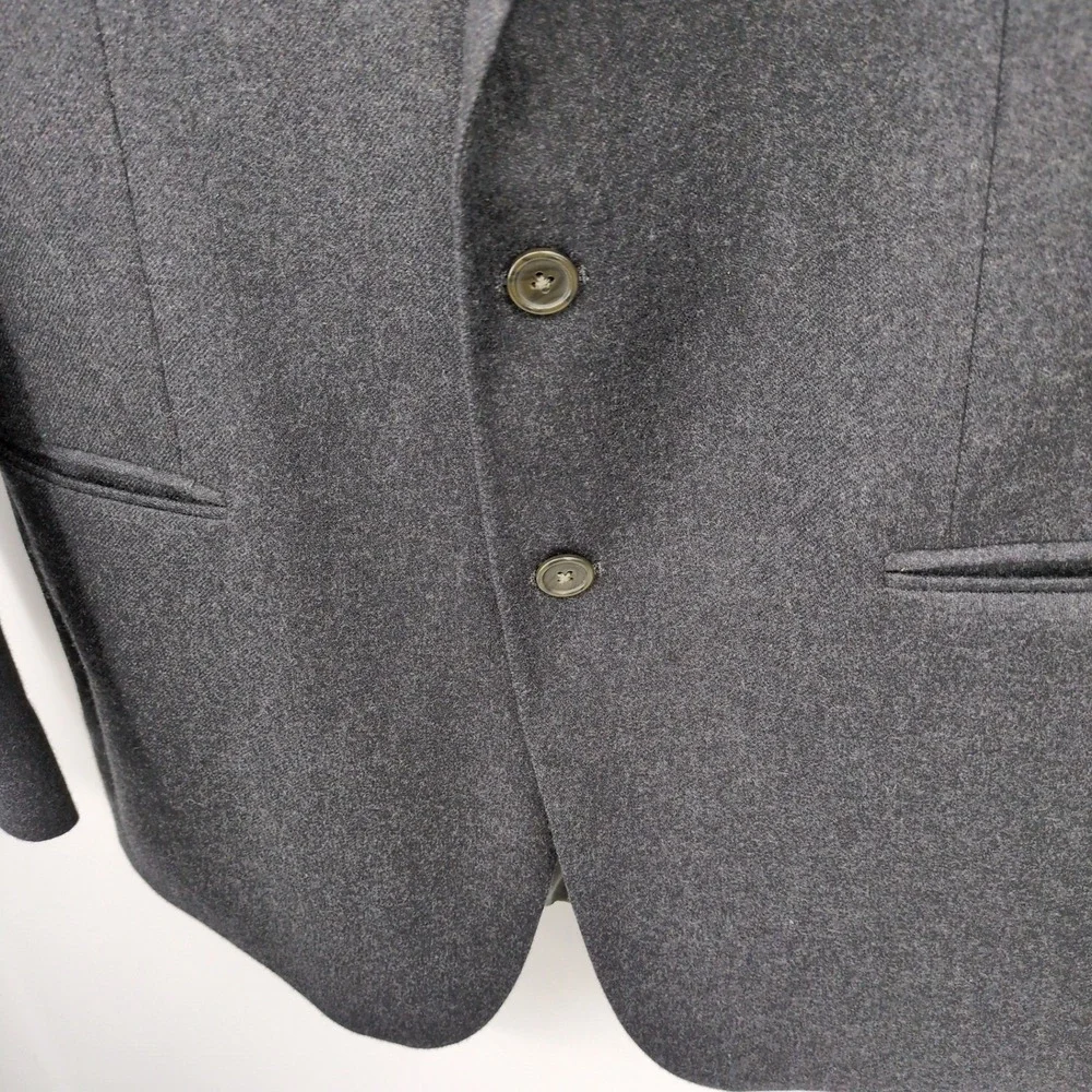Lauren Ralph Lauren Mens Wool Cashmere Blazer‎ Dark Gray Size 44L Quiet Luxury